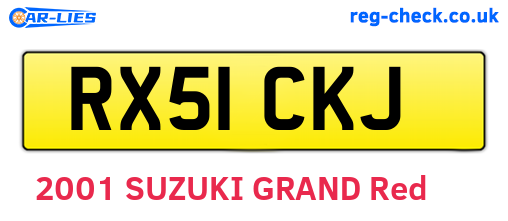 RX51CKJ are the vehicle registration plates.