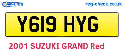 Y619HYG are the vehicle registration plates.