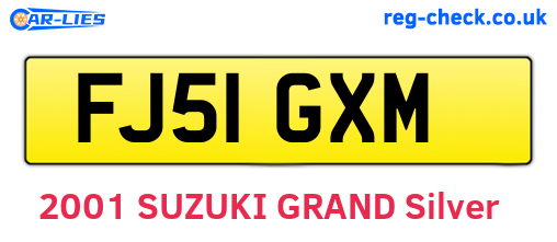 FJ51GXM are the vehicle registration plates.
