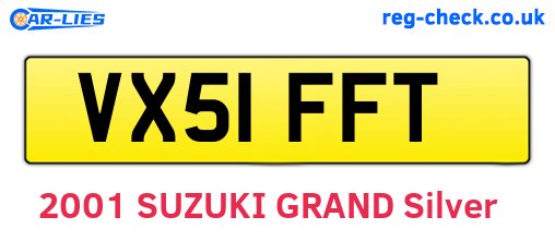VX51FFT are the vehicle registration plates.