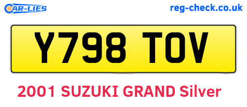 Y798TOV are the vehicle registration plates.