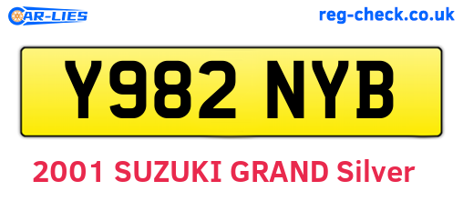 Y982NYB are the vehicle registration plates.