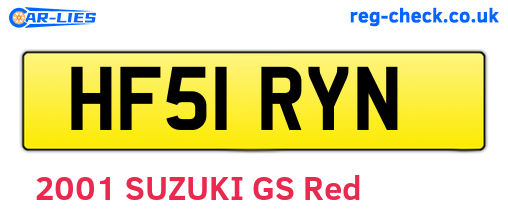HF51RYN are the vehicle registration plates.