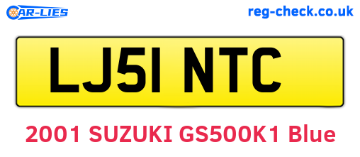 LJ51NTC are the vehicle registration plates.