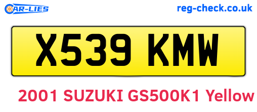 X539KMW are the vehicle registration plates.