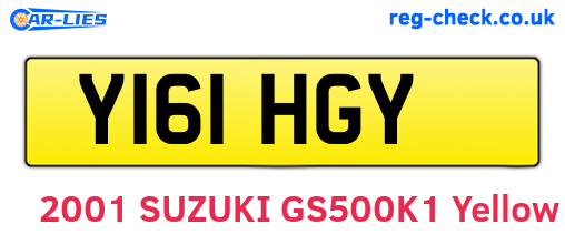 Y161HGY are the vehicle registration plates.