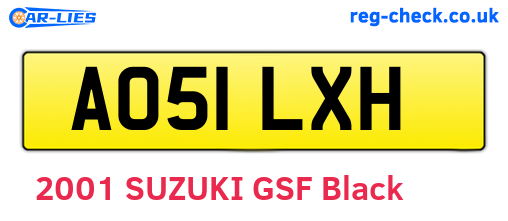 AO51LXH are the vehicle registration plates.