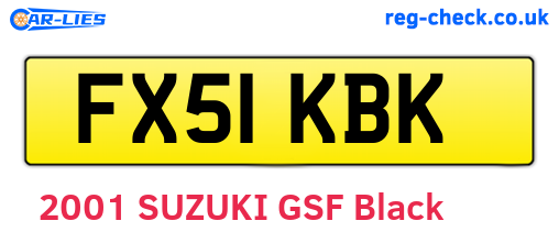 FX51KBK are the vehicle registration plates.