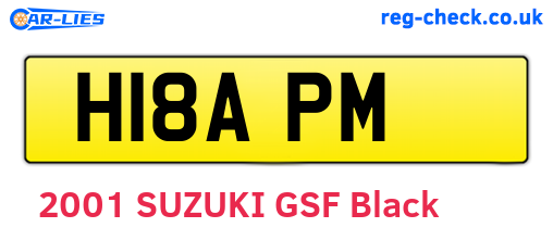 H18APM are the vehicle registration plates.