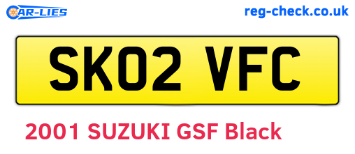 SK02VFC are the vehicle registration plates.