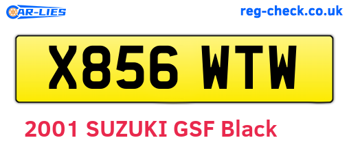 X856WTW are the vehicle registration plates.