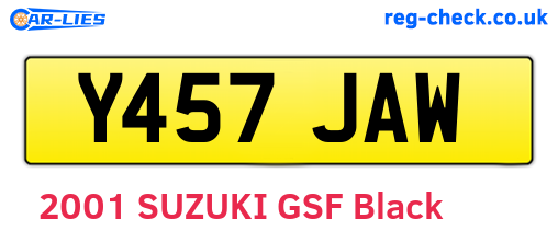 Y457JAW are the vehicle registration plates.