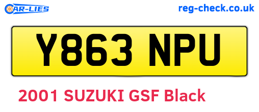 Y863NPU are the vehicle registration plates.