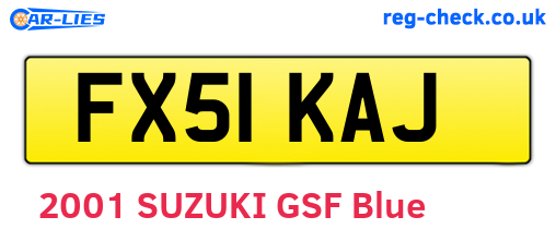 FX51KAJ are the vehicle registration plates.