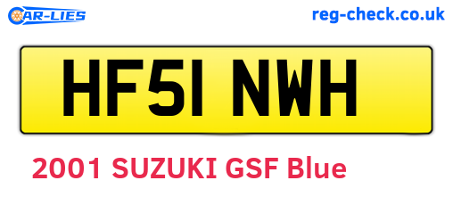 HF51NWH are the vehicle registration plates.