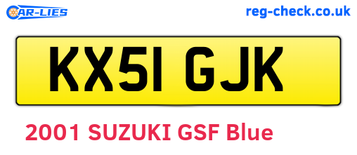 KX51GJK are the vehicle registration plates.
