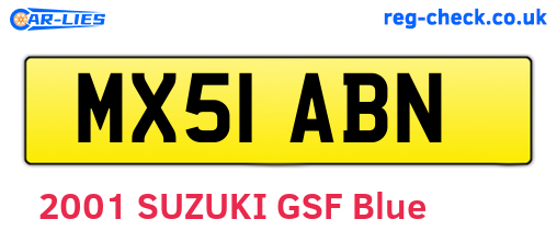 MX51ABN are the vehicle registration plates.