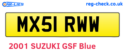 MX51RWW are the vehicle registration plates.