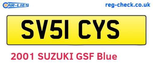 SV51CYS are the vehicle registration plates.
