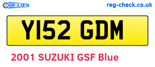Y152GDM are the vehicle registration plates.