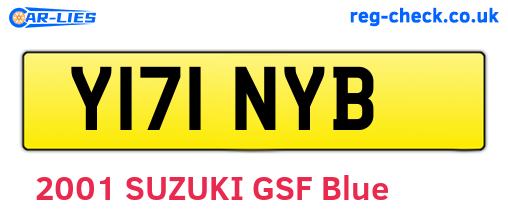 Y171NYB are the vehicle registration plates.