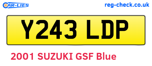 Y243LDP are the vehicle registration plates.