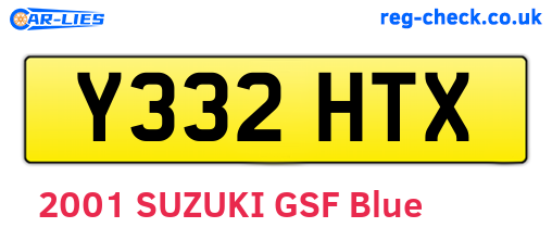Y332HTX are the vehicle registration plates.