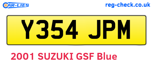 Y354JPM are the vehicle registration plates.