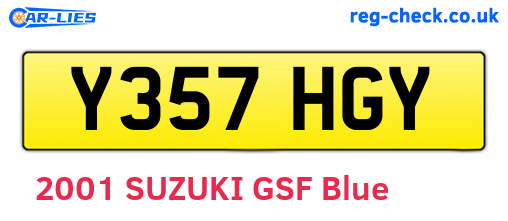 Y357HGY are the vehicle registration plates.