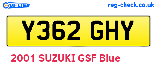 Y362GHY are the vehicle registration plates.