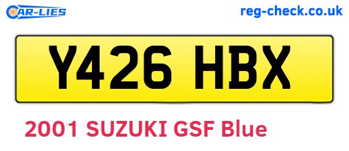Y426HBX are the vehicle registration plates.