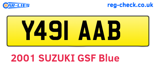 Y491AAB are the vehicle registration plates.
