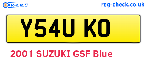 Y54UKO are the vehicle registration plates.