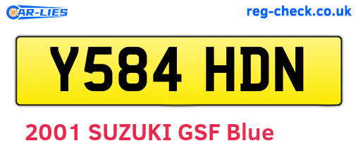 Y584HDN are the vehicle registration plates.
