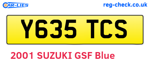Y635TCS are the vehicle registration plates.