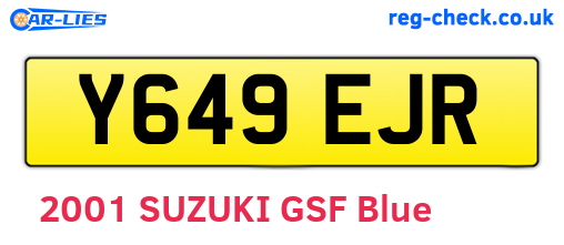 Y649EJR are the vehicle registration plates.