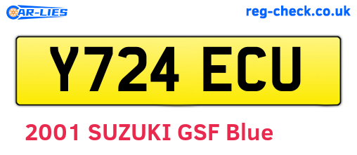 Y724ECU are the vehicle registration plates.