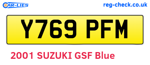 Y769PFM are the vehicle registration plates.