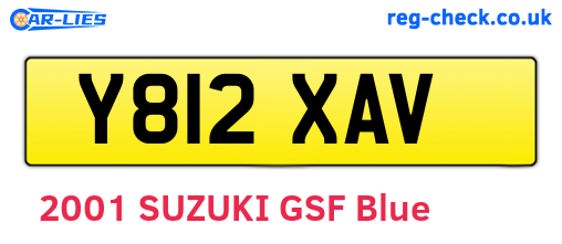 Y812XAV are the vehicle registration plates.