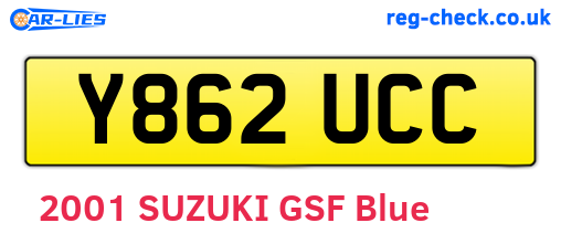 Y862UCC are the vehicle registration plates.
