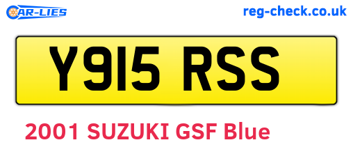 Y915RSS are the vehicle registration plates.