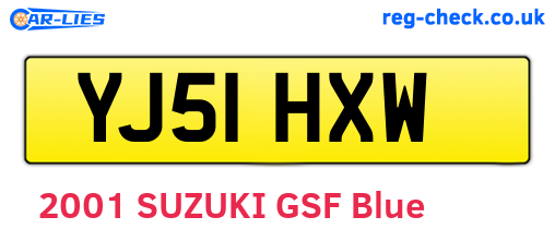 YJ51HXW are the vehicle registration plates.