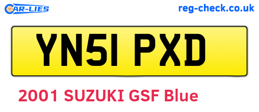YN51PXD are the vehicle registration plates.