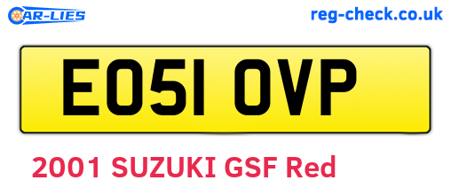 EO51OVP are the vehicle registration plates.
