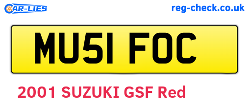 MU51FOC are the vehicle registration plates.