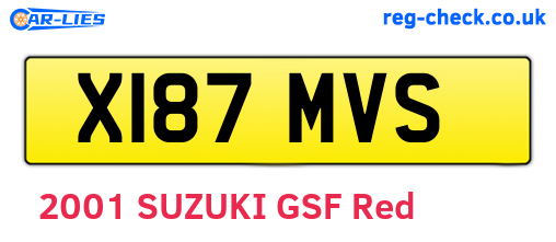 X187MVS are the vehicle registration plates.