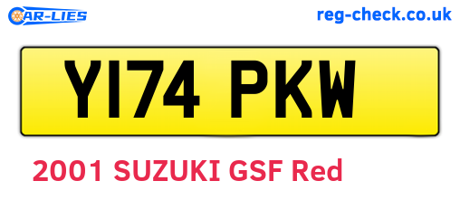 Y174PKW are the vehicle registration plates.