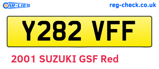 Y282VFF are the vehicle registration plates.