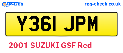 Y361JPM are the vehicle registration plates.