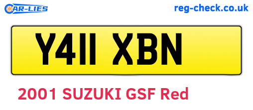Y411XBN are the vehicle registration plates.